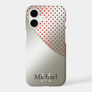 Silver Red Nom Monogram Metallic