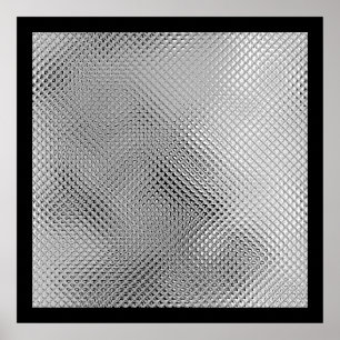 Silver Reflective Metal Abstract Black Poster