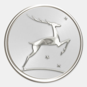 Silver Reindeer Envelope Seal