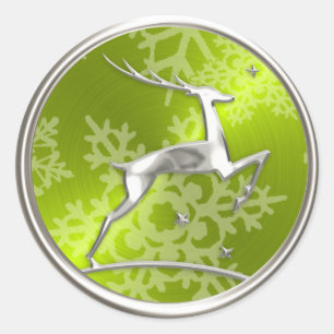 Silver Reindeer Snowflake Envelope Seal