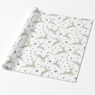 Silver Reindeers Wrapping Paper