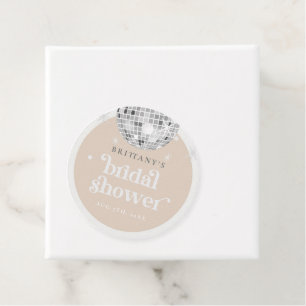 Silver Retro Disco Groovy Bridal Shower Favour Tags