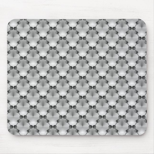 Silver Retro Funk Circles Mousepad (Front)