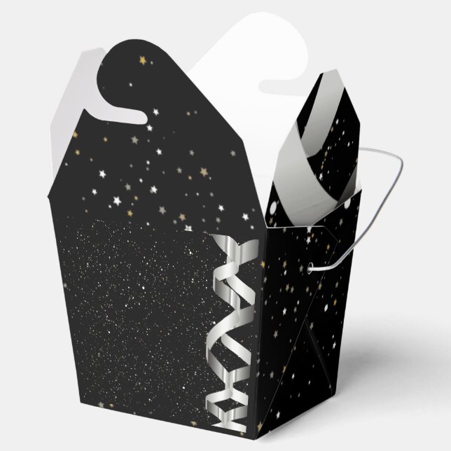 Silver Ribbon  Favor Box (Opened)