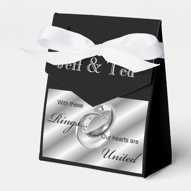 Silver Rings Gay Lesbian Wedding Ceremony Favours Favor Box (Front Side)