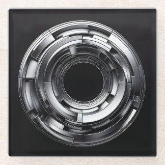 silver rings glass coaster