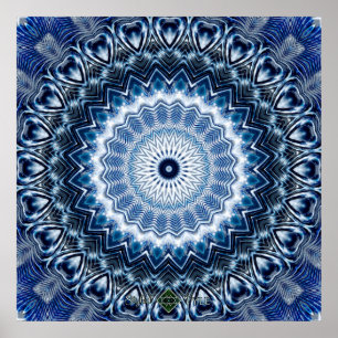 Silver Ripples Mandala 2 Poster