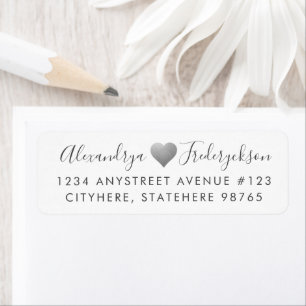 Silver Romantic Heart Adresse de retour