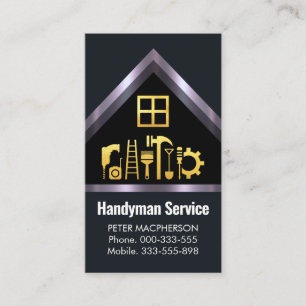 Silver Roof Building Construction Business Card