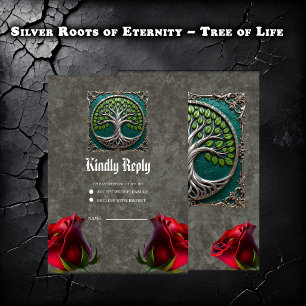 Silver Roots of Eternity – Tree of Life.   RSVP Card