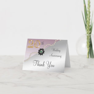 Silver Rose Gold 20th Anniversary Thank You