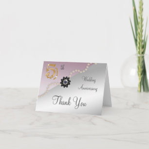 Silver Rose Gold 5th Anniversary Thank You