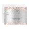 Silver rose gold budget wedding RSVP card