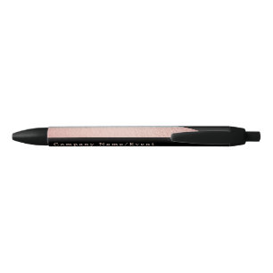 Silver & Rose Gold Foil Effect, Company/Event Black Ink Pen