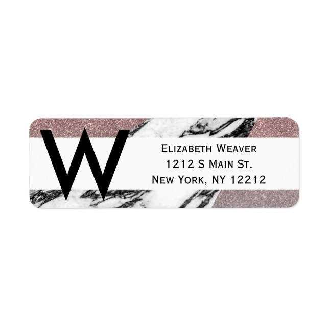 Silver Rose Gold Glitter and Marble Geometric (Front)