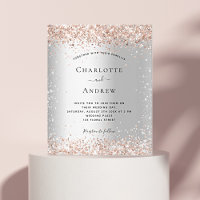 Silver rose gold wedding budget invitation