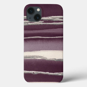 Silver Rose Purple Abstract Print iPhone 13 Case