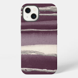 Silver Rose Purple Abstract Print iPhone 13 Case