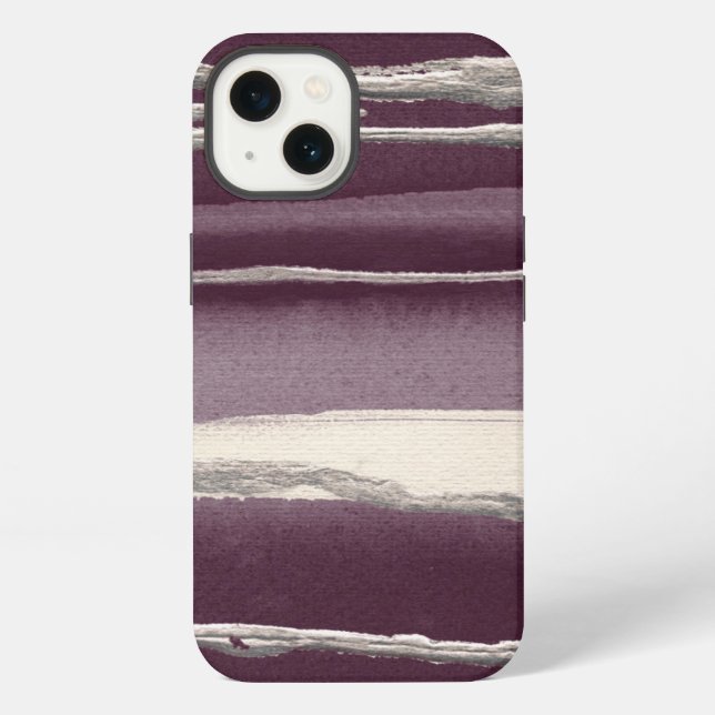 Silver Rose Purple Abstract Print iPhone Case (Back)