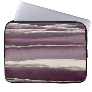 Silver Rose Purple Abstract Print Laptop Sleeve