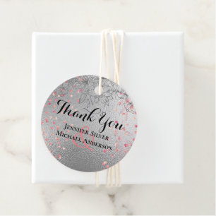 Silver Rosegold WEDDING Metallic Glitter BUDGET Favour Tags