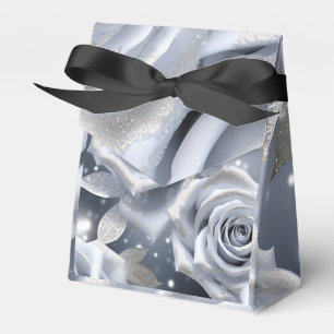 Silver Roses Favor Box
