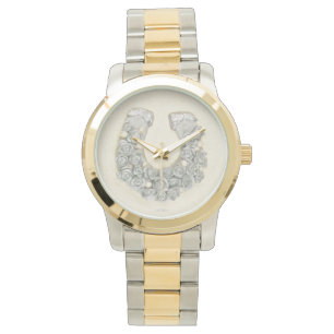 Silver Roses Horseshoe Watch