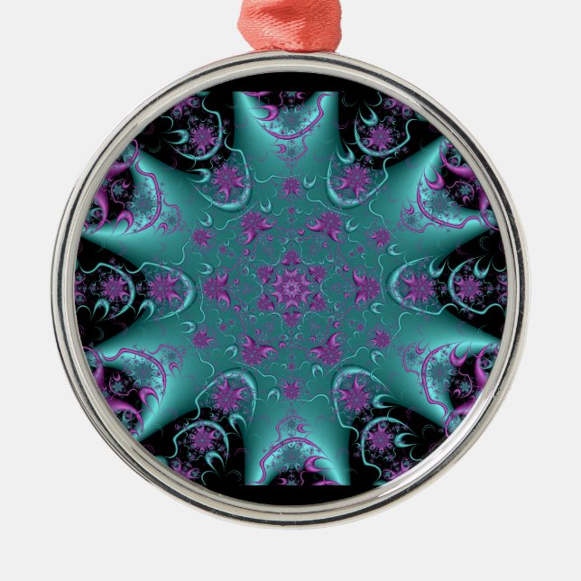 Silver Round Kaleidoscope Ornament #5 (Front)