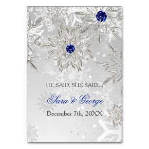 Silver Royal Blue He said bridal shower game card