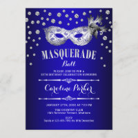 Silver Royal Blue Masquerade Ball Birthday Party