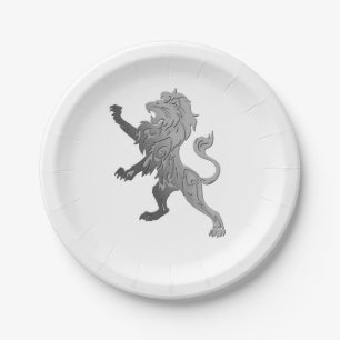 Silver Royal Lion Paper Plate
