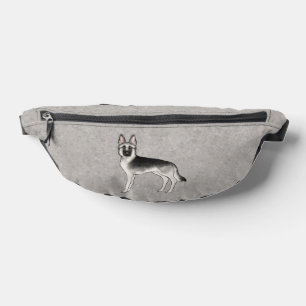 Silver Sable German Shepherd Cute Cartoon Dog Fanny Pack
