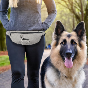 Silver Sable German Shepherd Cute Cartoon Dog Fanny Pack