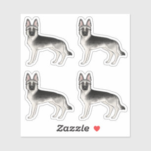 Silver Sable German Shepherd Cute Cartoon Dogs