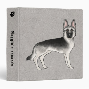 Silver Sable German Shepherd Dog And Custom Text Binder