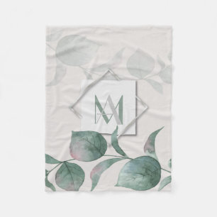 Silver Sage Eucalyptus Wedding Fleece Blanket