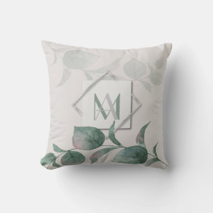 Silver Sage Eucalyptus Wedding Throw Pillow