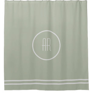 silver sage green monogram