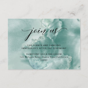 Silver Sage Watercolor Wedding Reception Enclosure Card