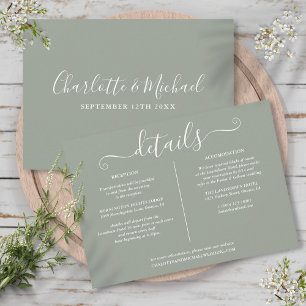 Silver Sage Wedding Details Information Invitation