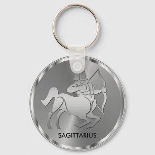Silver Sagittarius the Archer - Zodiac Sign Keychain