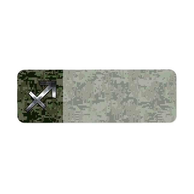 Silver Sagittarius Zodiac Woodland Digital Camo (Front)
