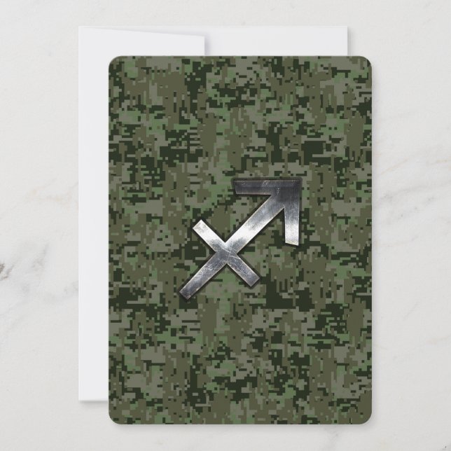 Silver Sagittarius Zodiac Woodland Digital Camo (Front)