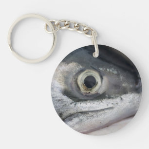 Silver Salmon Face Keychain