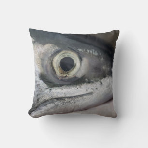 Silver Salmon Face Throw Pillow