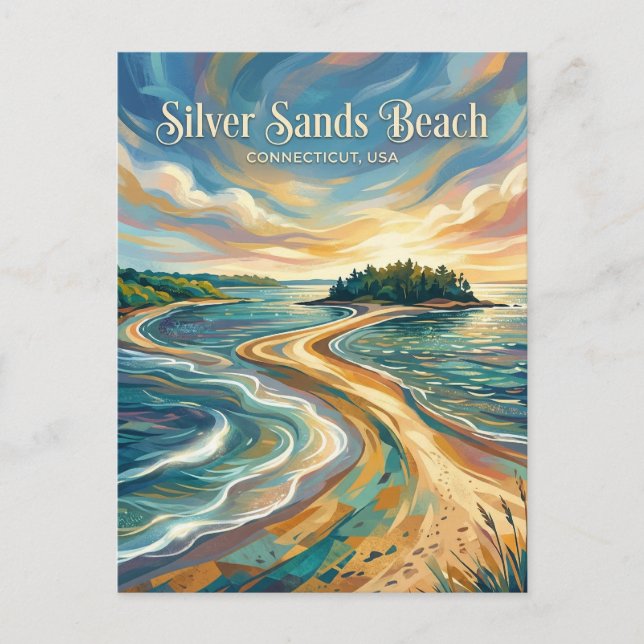 Silver Sands State Park Connecticut Postcard (Front)
