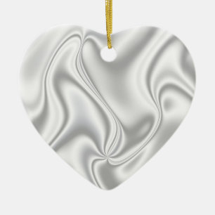 Silver Satin Ceramic Ornament