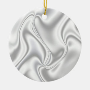 Silver Satin Ceramic Ornament