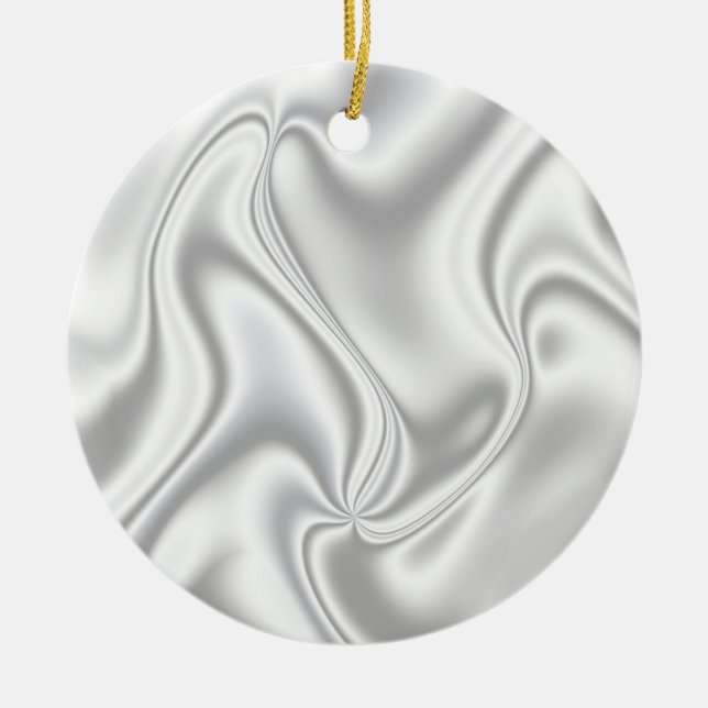 Silver Satin Ceramic Ornament (Front)