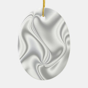 Silver Satin Ceramic Ornament